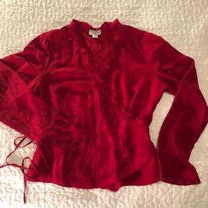Loft silk wrap blouse